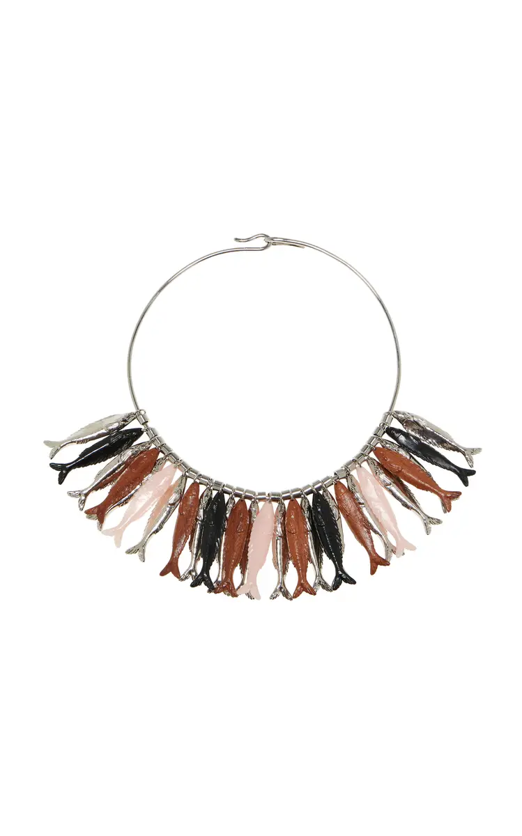 The Clemmie Collar Necklace With Fish Pendants The Clemmie Collar Necklace With Fish Pendants
