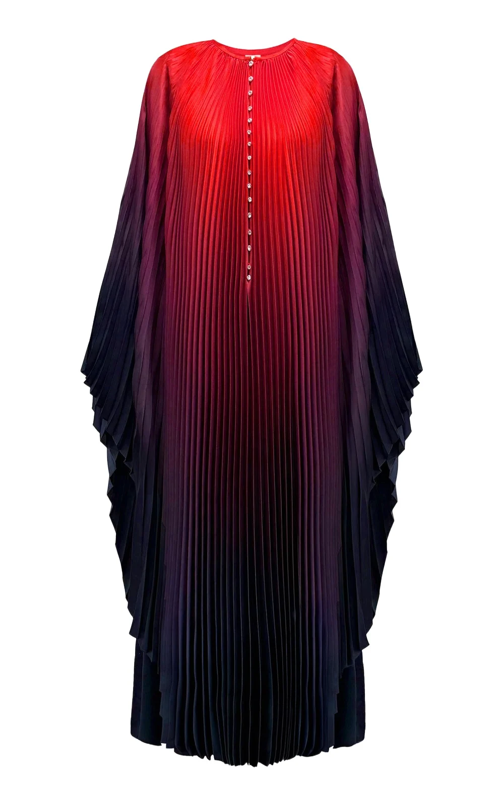 SemSem Ombré-Printed Plissé Caftan Dress
