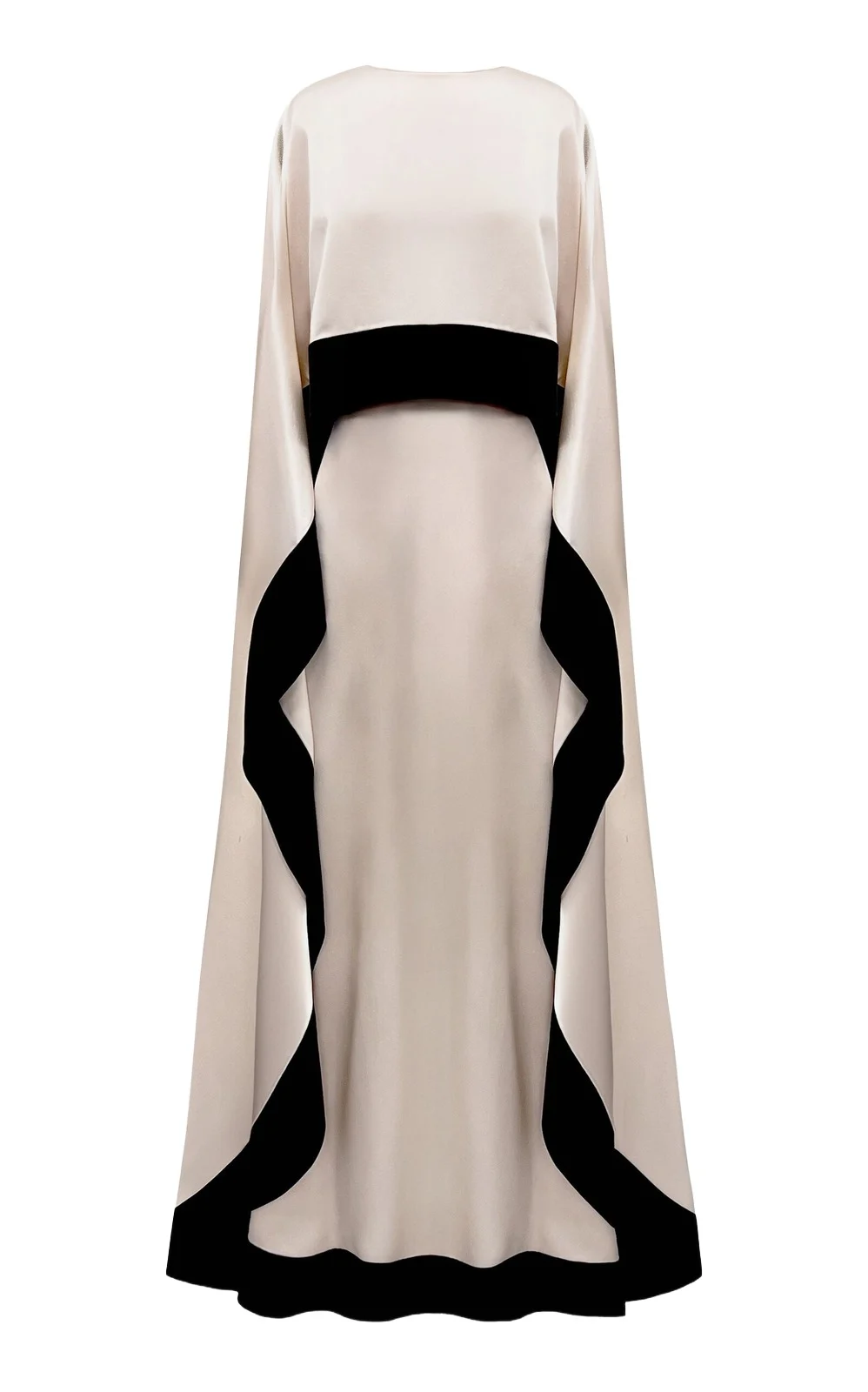 SemSem Color-Blocked Tiered Silk Caftan Dress