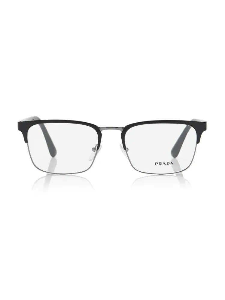 Prada Square-Frame Metal Glasses