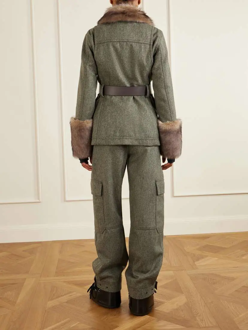 Moncler Grenoble Devez Shearling-trimmed Wool-gabardine Ski Jacket | Thumbnail 4