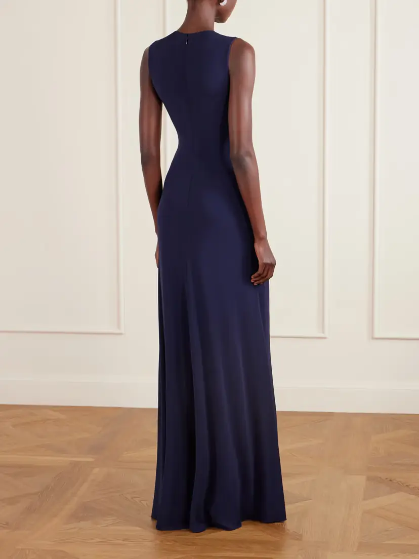 Ralph Lauren Collection Knotted Pleated Chiffon And Stretch-jersey Gown | Thumbnail 3 Ralph Lauren Collection Knotted Pleated Chiffon And Stretch-jersey Gown | Thumbnail 3