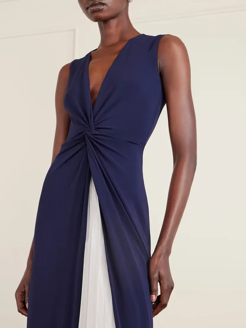 Ralph Lauren Collection Knotted Pleated Chiffon And Stretch-jersey Gown | Thumbnail 4 Ralph Lauren Collection Knotted Pleated Chiffon And Stretch-jersey Gown | Thumbnail 4
