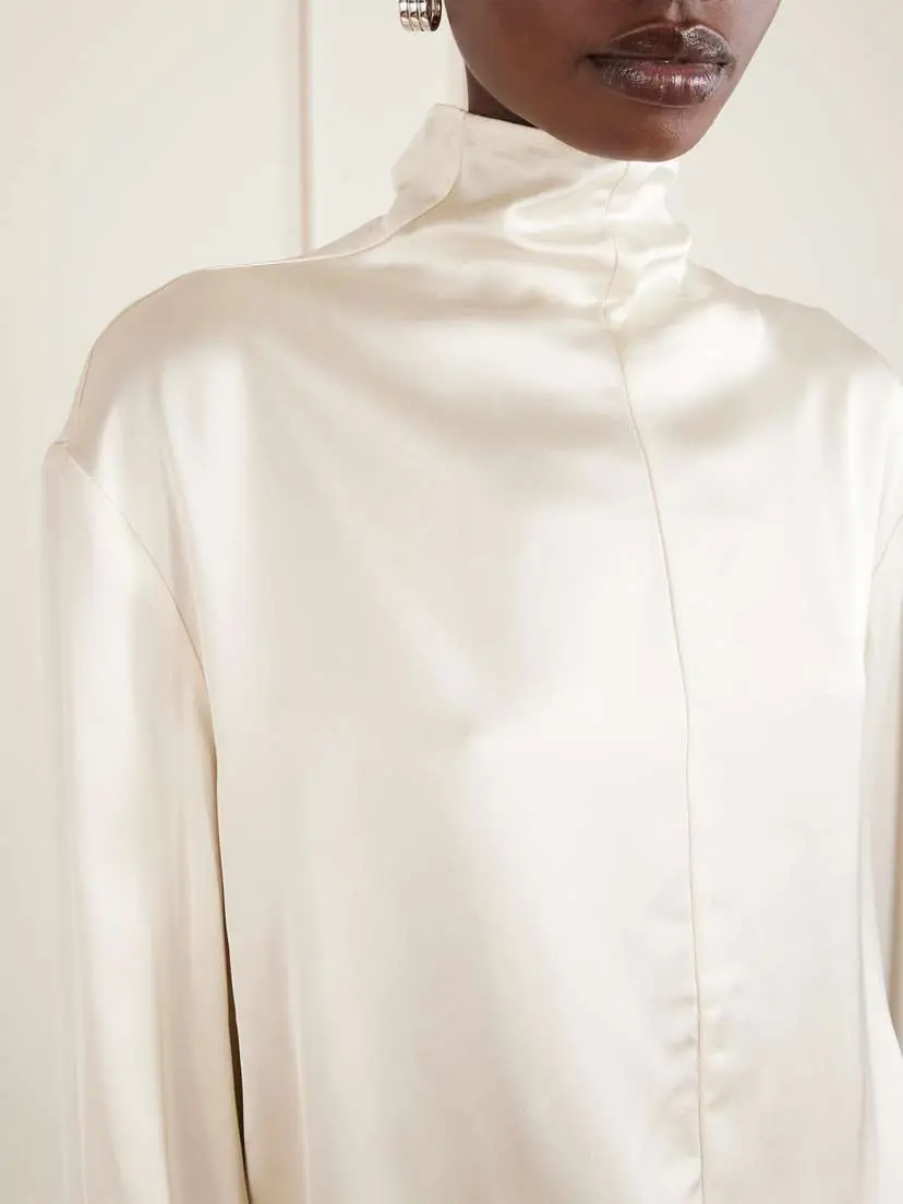 TOTEME Satin Turtleneck Blouse | Thumbnail 5 TOTEME Satin Turtleneck Blouse | Thumbnail 5