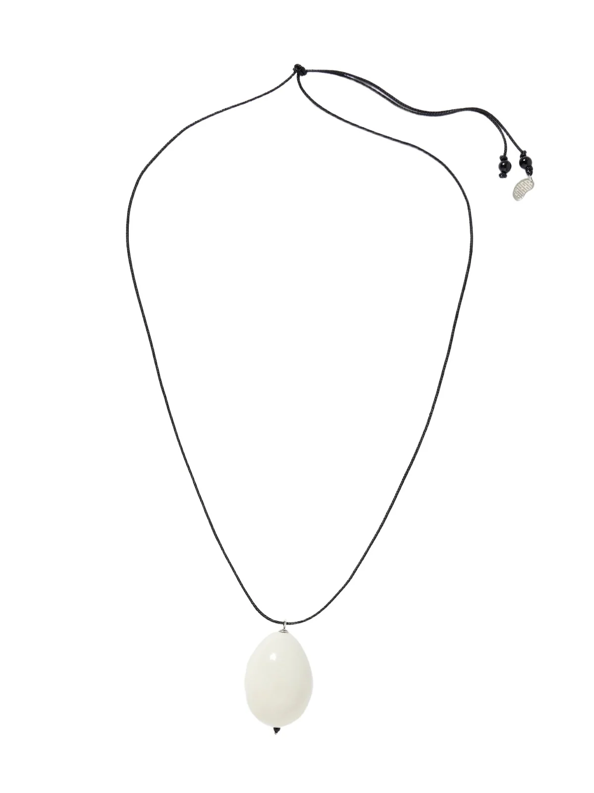 Host Porcelain, Silver And Cord Necklace - White Host Porcelain, Silver And Cord Necklace - White