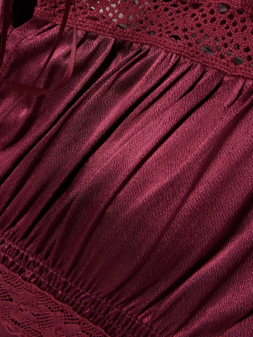 Rixo Maeva Scalloped Broderie Anglaise-trimmed Satin Midi Dress | Thumbnail 4 Rixo Maeva Scalloped Broderie Anglaise-trimmed Satin Midi Dress | Thumbnail 4