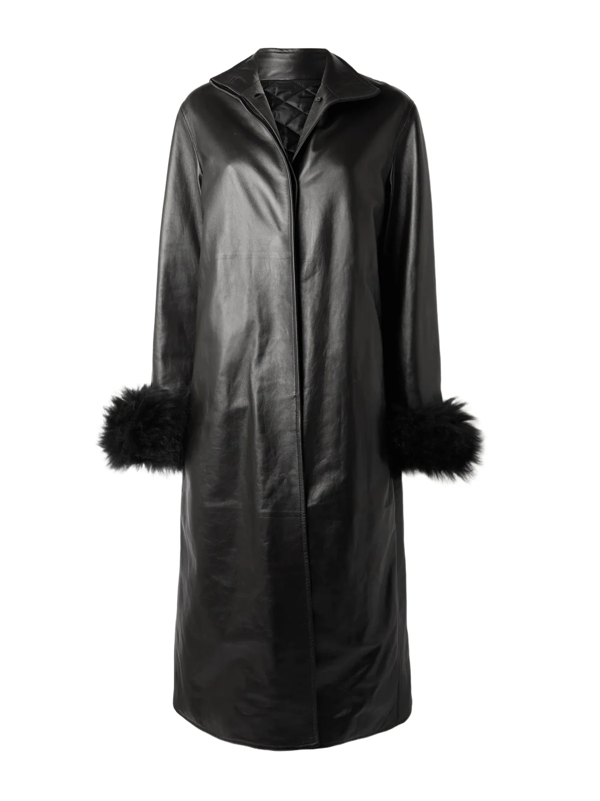 Shearling-trimmed Leather Coat Shearling-trimmed Leather Coat