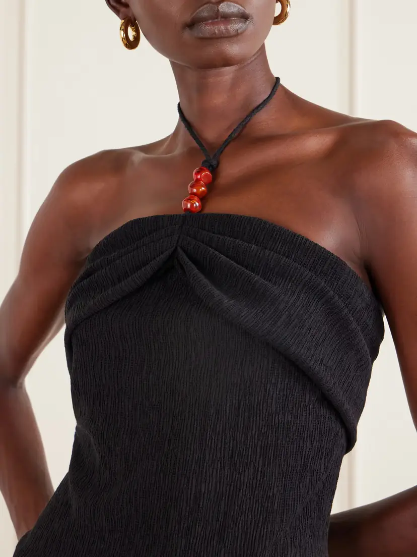 Magda Butrym Embellished Textured Lyocell-blend Halterneck Top | Thumbnail 4 Magda Butrym Embellished Textured Lyocell-blend Halterneck Top | Thumbnail 4