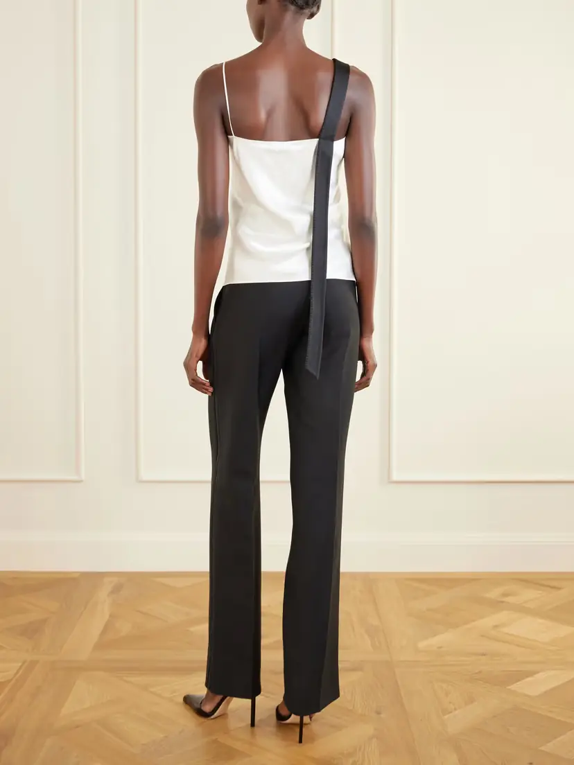 Tom Ford Asymmetric Draped Two-tone Silk-satin Camisole | Thumbnail 4 Tom Ford Asymmetric Draped Two-tone Silk-satin Camisole | Thumbnail 4