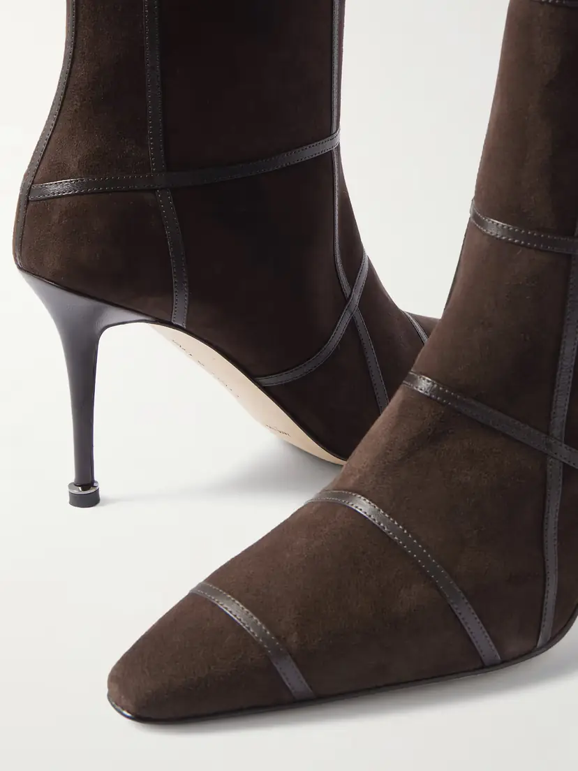 Manolo Blahnik Trulonapla 90 Leather-trimmed Suede Ankle Boots | Thumbnail 4 Manolo Blahnik Trulonapla 90 Leather-trimmed Suede Ankle Boots | Thumbnail 4