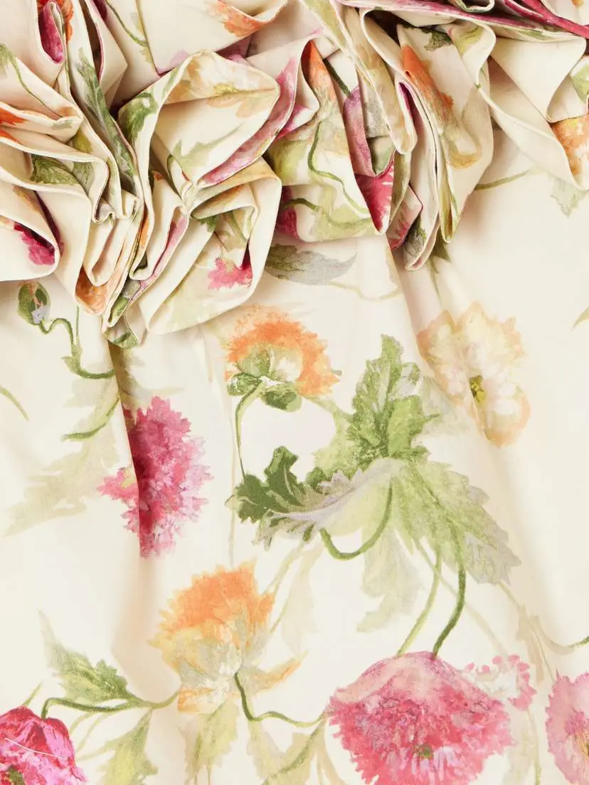 Carolina Herrera Off-the-shoulder Ruffled Floral-print Cotton-blend Top | Thumbnail 5