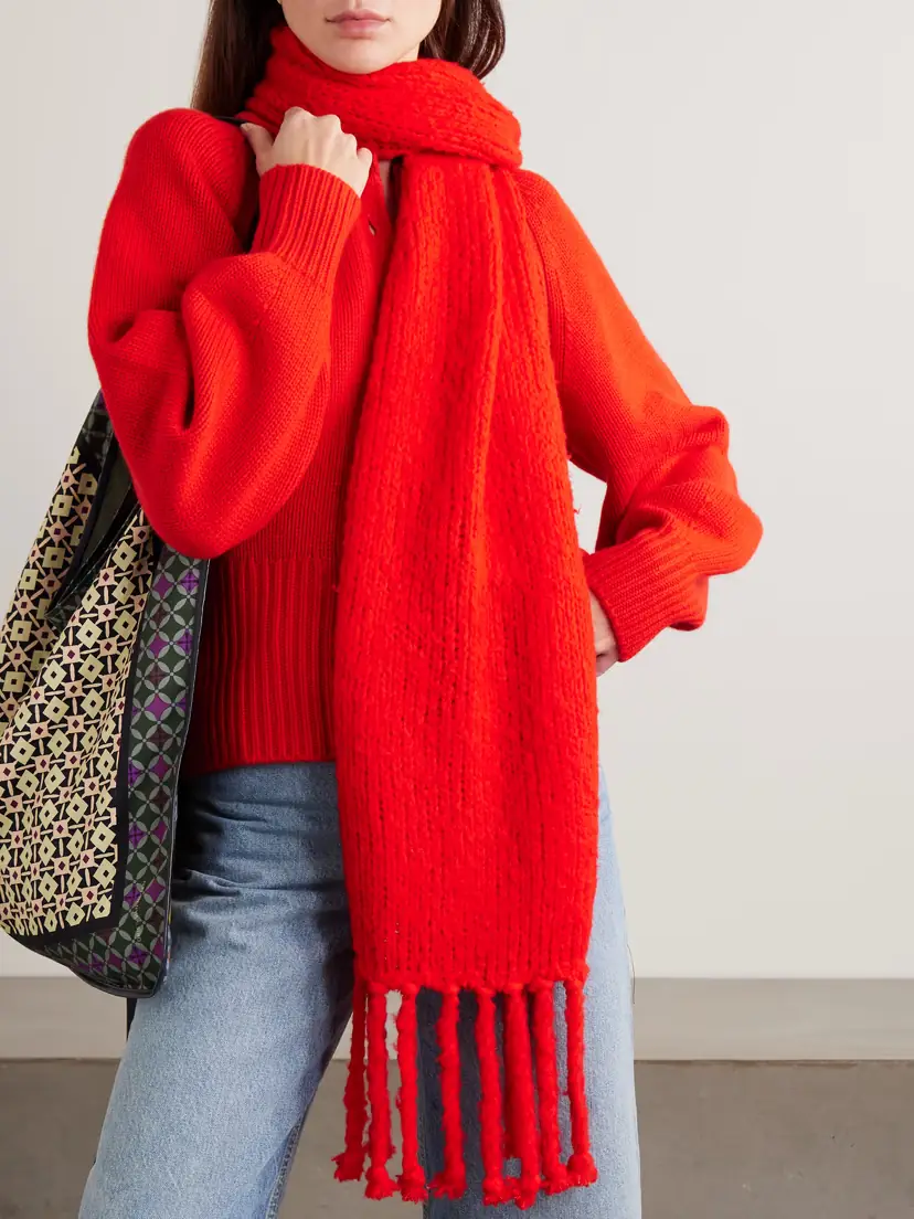 Guest In Residence Cloud Tasseled Ribbed Wool-blend Scarf | Thumbnail 2