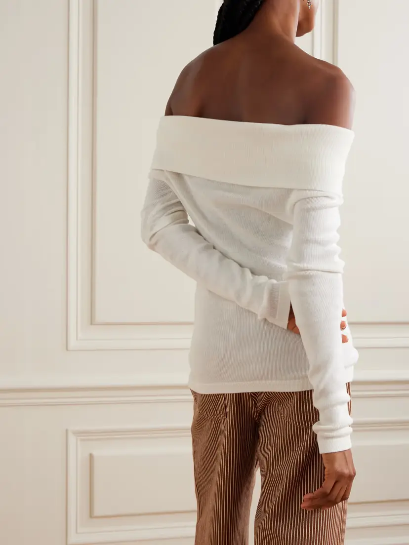 Lisa Yang Claudina Off-the-shoulder Cotton And Cashmere-blend Top | Thumbnail 3 Lisa Yang Claudina Off-the-shoulder Cotton And Cashmere-blend Top | Thumbnail 3