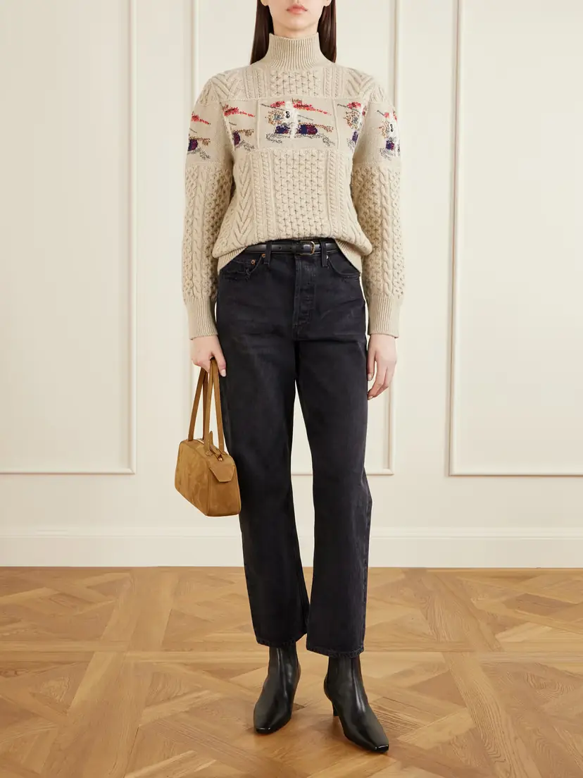 Burberry Cable-knit Jacquard Wool And Cashmere-blend Turtleneck Sweater | Thumbnail 2 Burberry Cable-knit Jacquard Wool And Cashmere-blend Turtleneck Sweater | Thumbnail 2