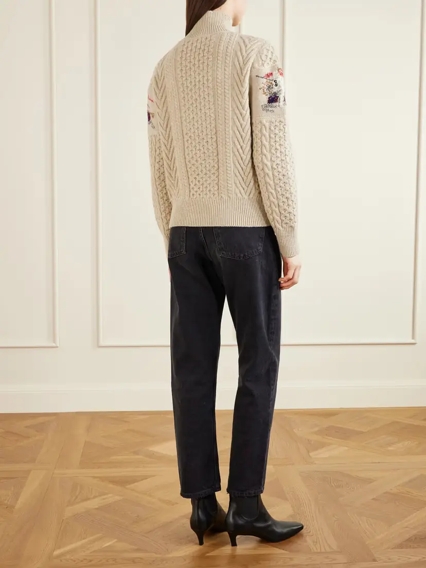 Burberry Cable-knit Jacquard Wool And Cashmere-blend Turtleneck Sweater | Thumbnail 4 Burberry Cable-knit Jacquard Wool And Cashmere-blend Turtleneck Sweater | Thumbnail 4