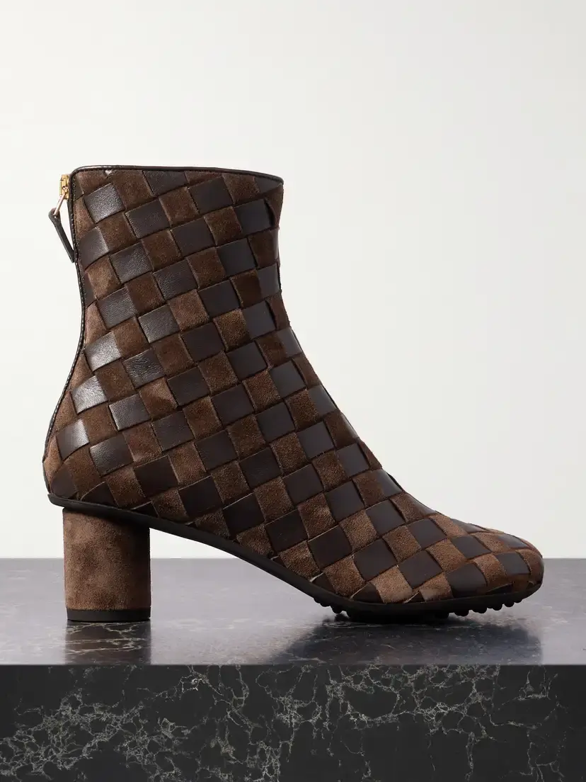 Bottega Veneta Atomic Intrecciato Leather Ankle Boots | Image 1 Bottega Veneta Atomic Intrecciato Leather Ankle Boots | Image 1