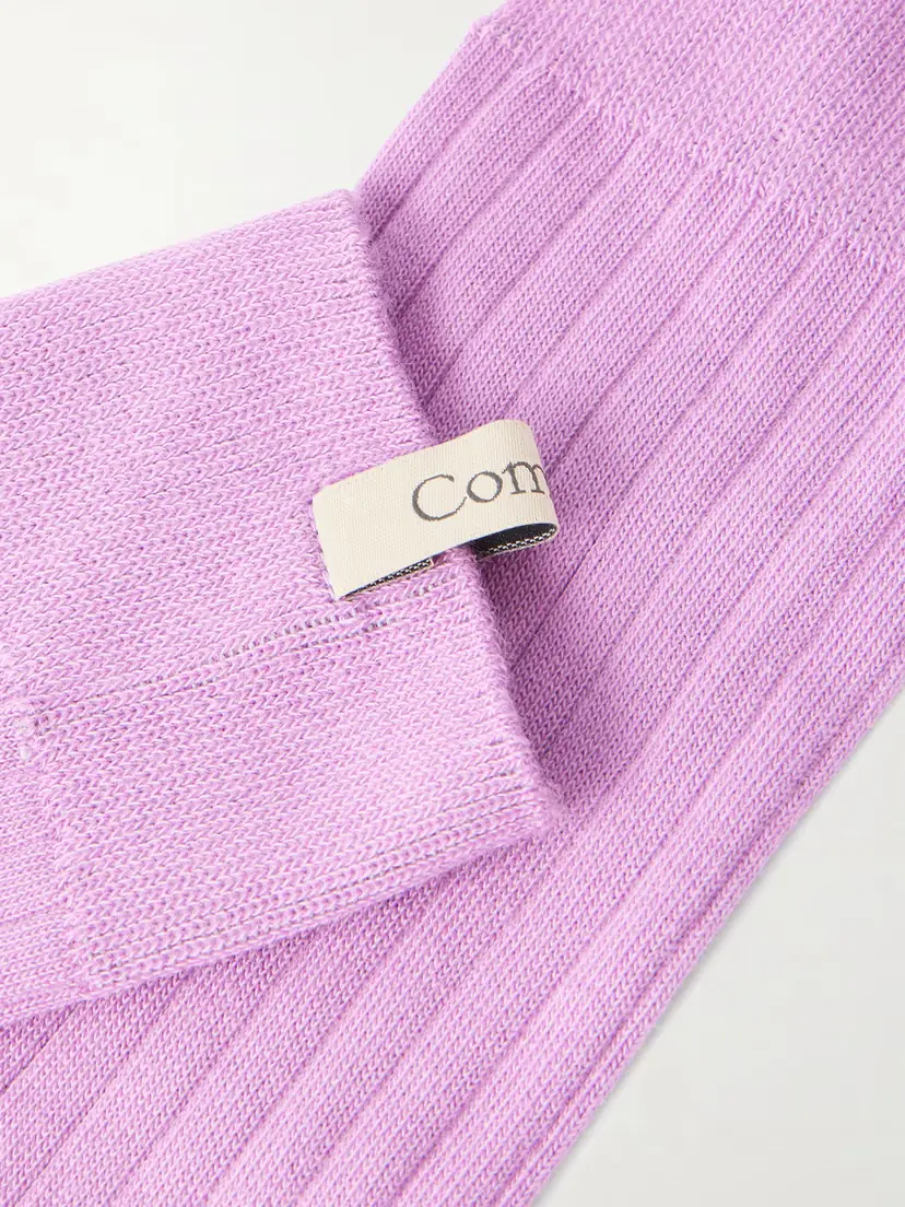Comme Si The Yves Set Of Six Ribbed Cotton-blend Socks | Thumbnail 2