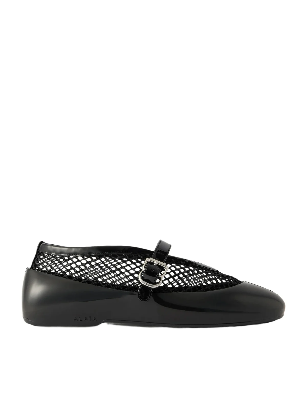 Patent Leather-trimmed Mesh And Rubber Ballet Flats Patent Leather-trimmed Mesh And Rubber Ballet Flats
