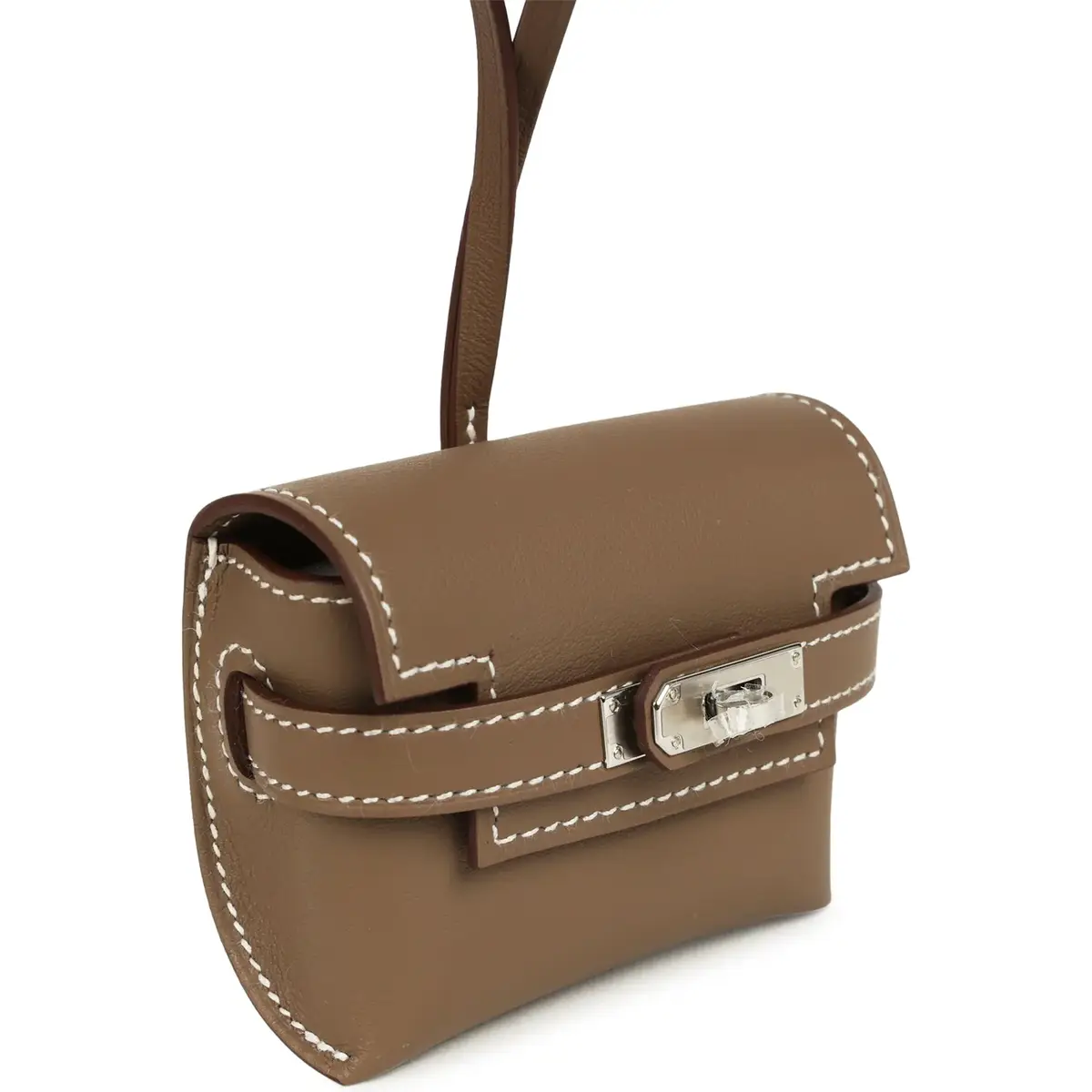 HERMÈS Hermes Kelly Festival Bag Charm Etoupe Swift Palladium Hardware | Thumbnail 2 HERMÈS Hermes Kelly Festival Bag Charm Etoupe Swift Palladium Hardware | Thumbnail 2