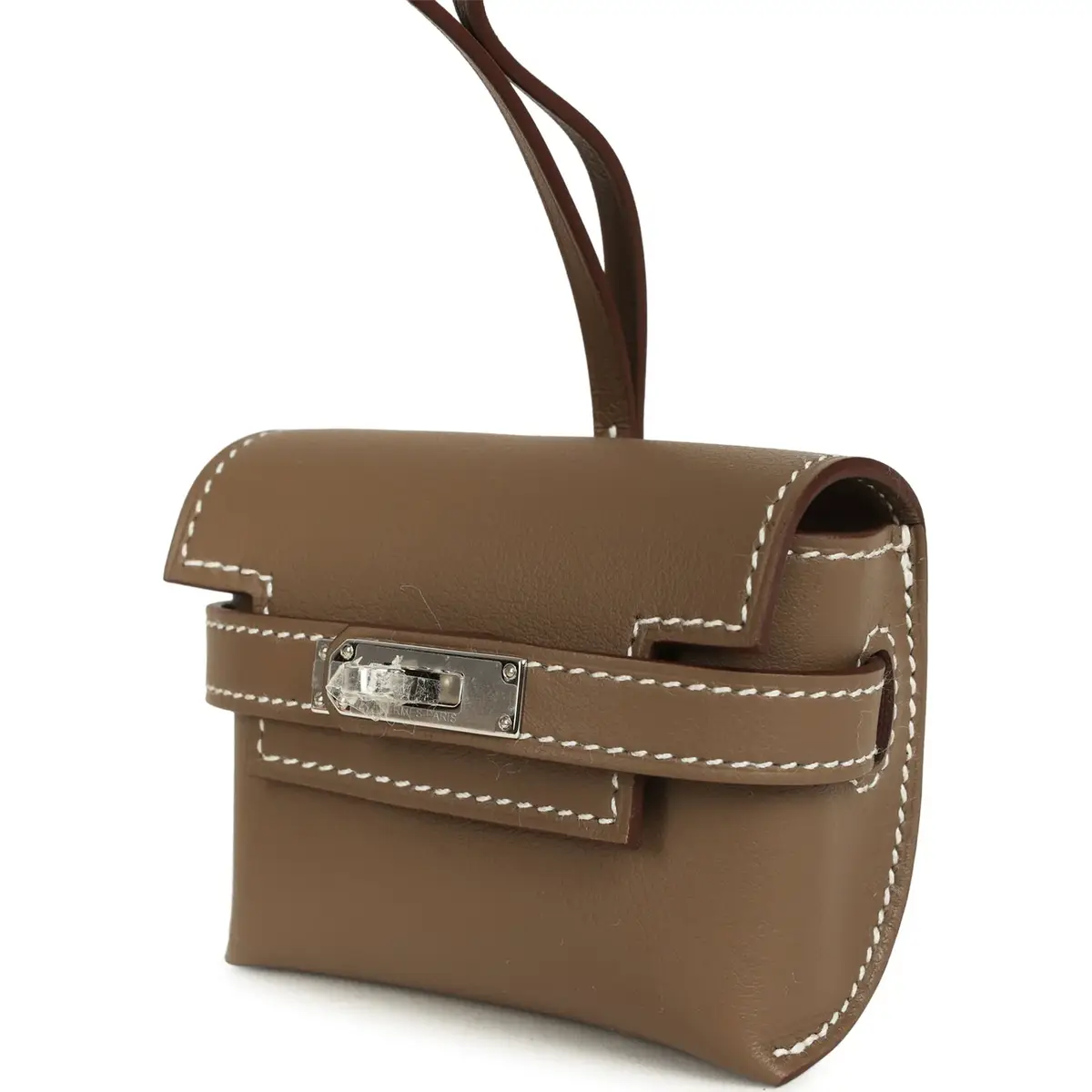 HERMÈS Hermes Kelly Festival Bag Charm Etoupe Swift Palladium Hardware | Thumbnail 5 HERMÈS Hermes Kelly Festival Bag Charm Etoupe Swift Palladium Hardware | Thumbnail 5