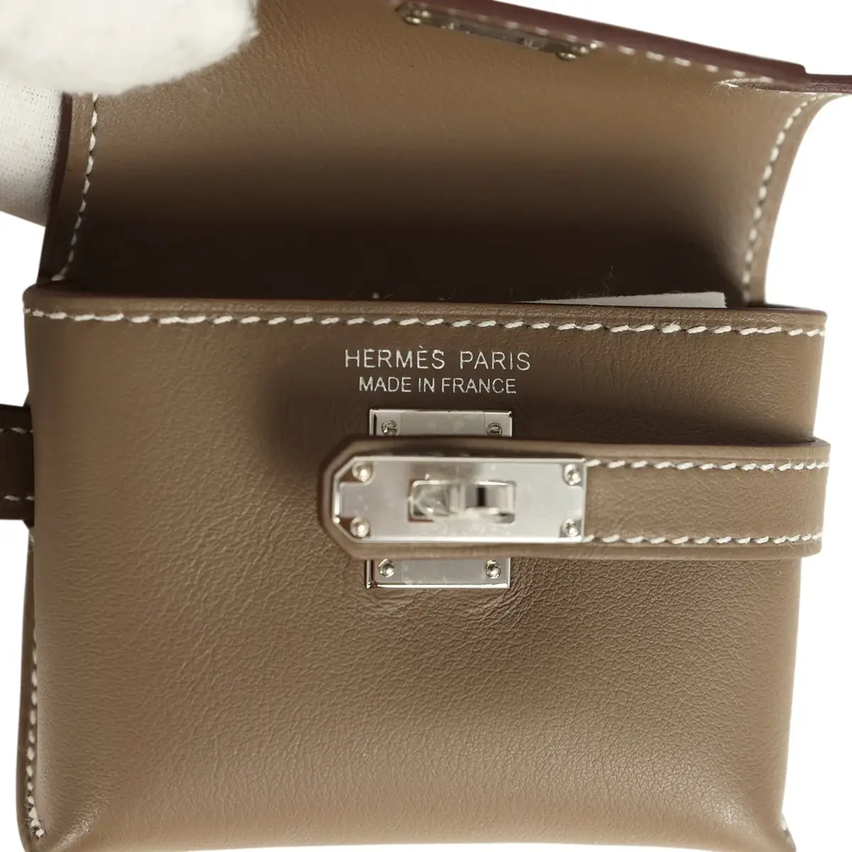 HERMÈS Hermes Kelly Festival Bag Charm Etoupe Swift Palladium Hardware | Thumbnail 7 HERMÈS Hermes Kelly Festival Bag Charm Etoupe Swift Palladium Hardware | Thumbnail 7