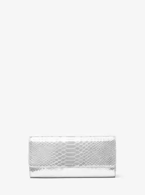 Michael Kors Collection Cate Metallic Snake Embossed Leather Clutch in Silver - One Size by Michael Kors Collection | Thumbnail 4 Michael Kors Collection Cate Metallic Snake Embossed Leather Clutch in Silver - One Size by Michael Kors Collection | Thumbnail 4