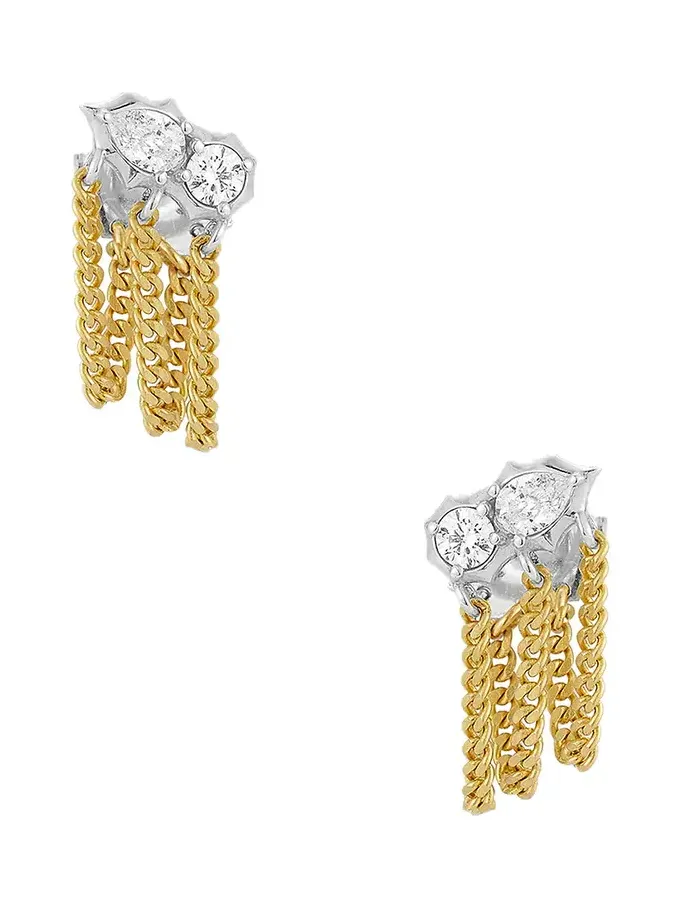 Posey Two Tone Chain Loop Earrings