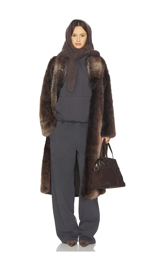 Line & Dot Cairo Faux Fur Coat