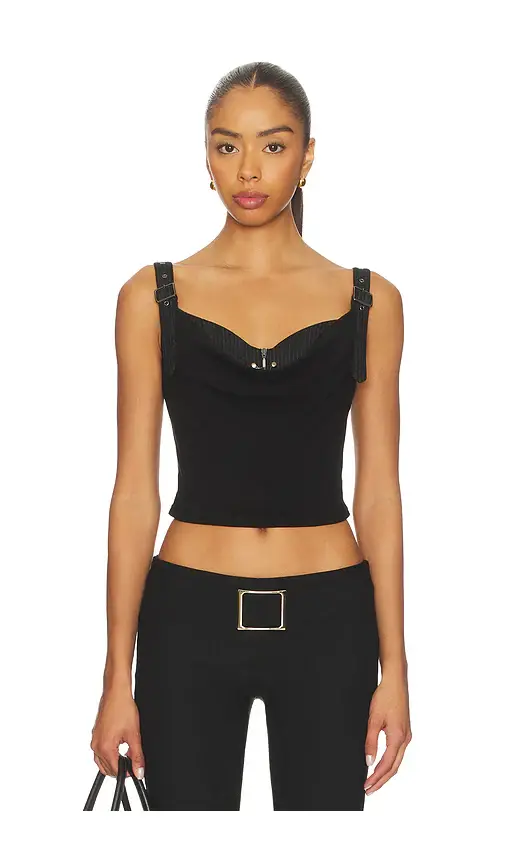 MARRKNULL Printed Pleated Corset Top | Image 1 MARRKNULL Printed Pleated Corset Top | Image 1