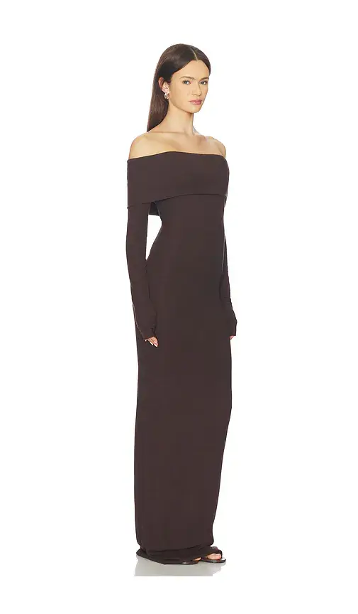 ÉTERNE Long Sleeve Off Shoulder Maxi Dress | Thumbnail 2