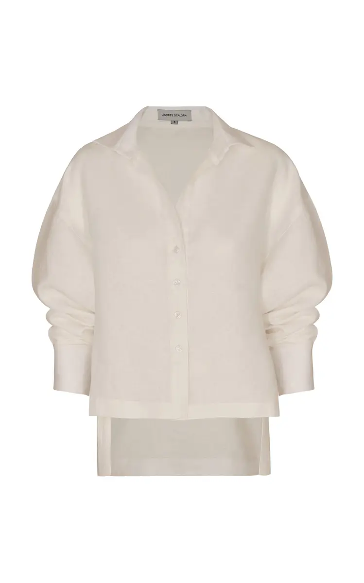 Andres Otalora Si Sabes Button-Down Linen Shirt | Thumbnail 3