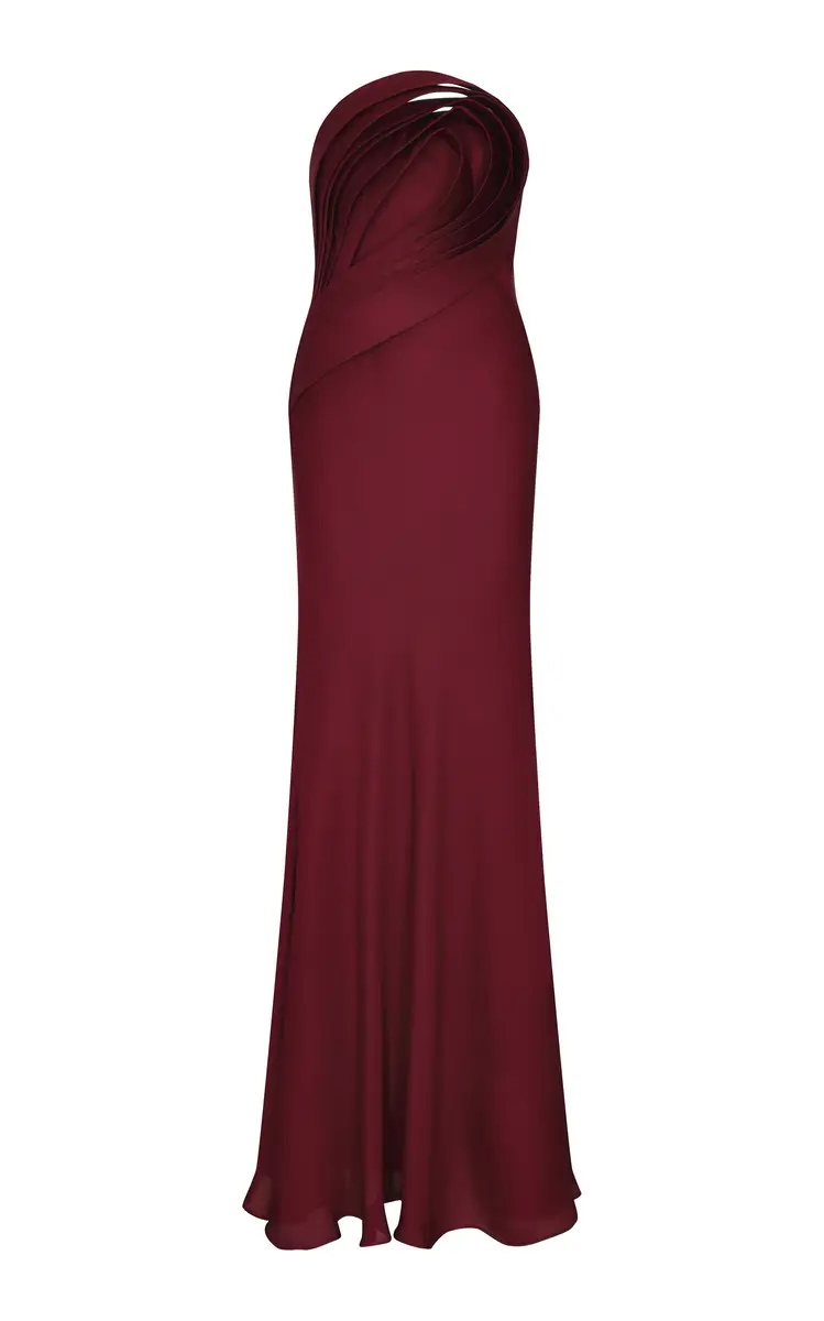 ANDRES OTALORA Vida Entera Strapless Georgette-Silk Maxi Dress | Thumbnail 4