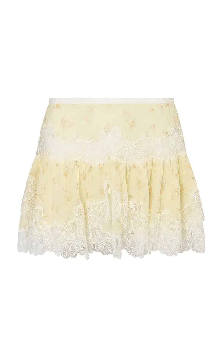 LoveShackFancy Kellison Pleated Silk Blend Skirt | Thumbnail 2 LoveShackFancy Kellison Pleated Silk Blend Skirt | Thumbnail 2
