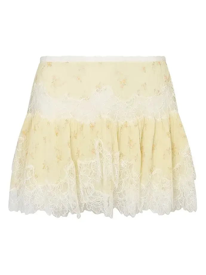 Kellison Pleated Silk Blend Skirt