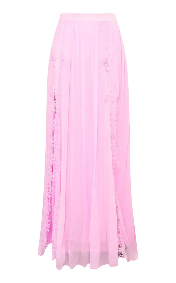LoveShackFancy Isabelline Chiffon Slit Skirt | Image 1 LoveShackFancy Isabelline Chiffon Slit Skirt | Image 1
