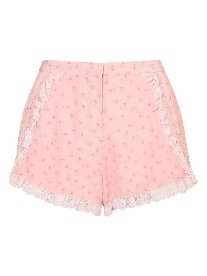 Adna Floral Crepe Shorts Adna Floral Crepe Shorts