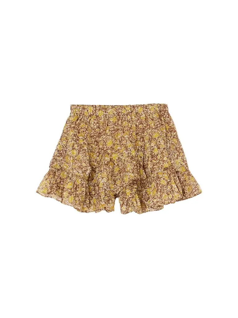 Jocadia Ruffled Printed Organic Cotton-voile Shorts Jocadia Ruffled Printed Organic Cotton-voile Shorts