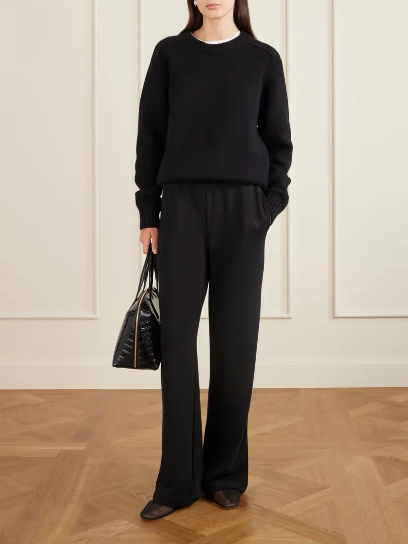 ÉTERNE Embroidered Cotton And Modal-blend Jersey Sweatpants | Thumbnail 2 ÉTERNE Embroidered Cotton And Modal-blend Jersey Sweatpants | Thumbnail 2