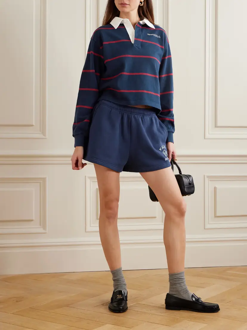 Sporty & Rich Veritas Soft Disco Printed Cotton-blend Jersey Shorts | Thumbnail 2