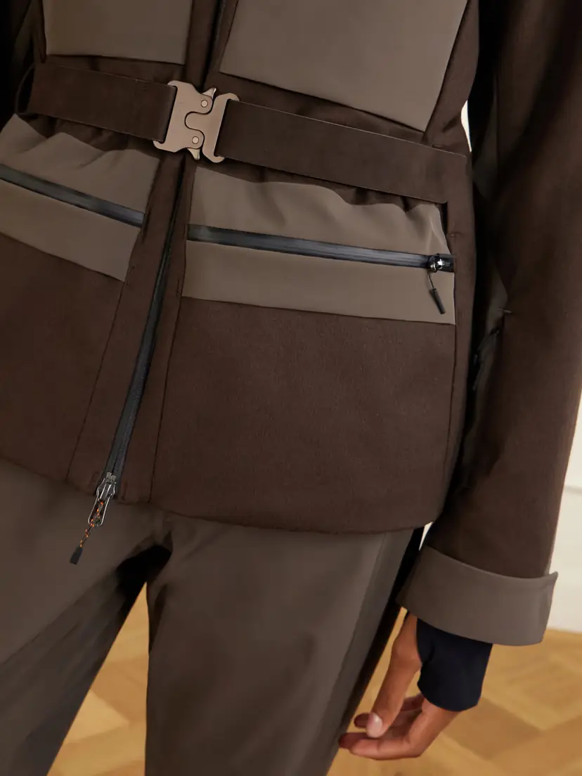Sease Belted Plush And Twill-trimmed Wool And Cashmere-blend Felt Down Ski Jacket | Thumbnail 6 Sease Belted Plush And Twill-trimmed Wool And Cashmere-blend Felt Down Ski Jacket | Thumbnail 6
