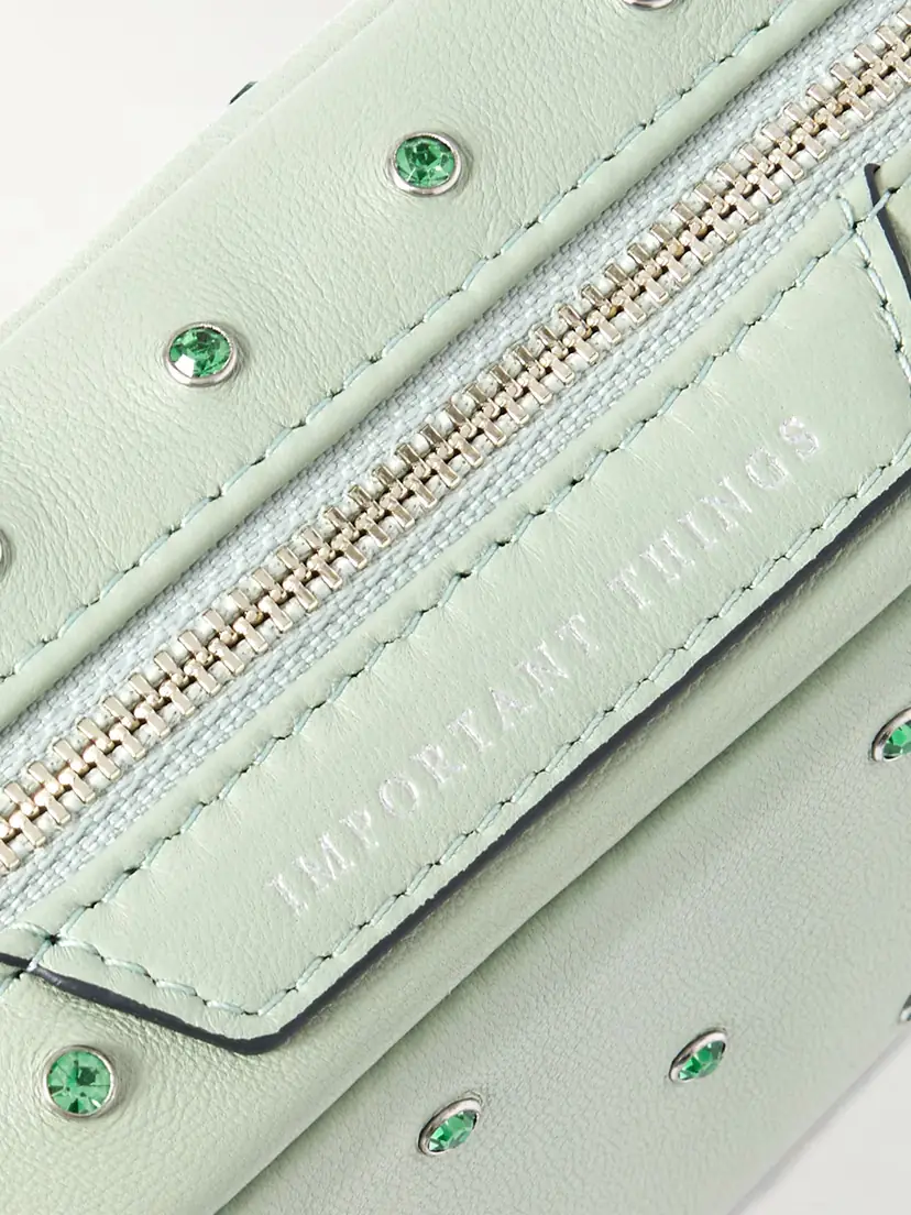 Anya Hindmarch Important Things Tasseled Crystal-embellished Leather Cosmetics Case | Thumbnail 3 Anya Hindmarch Important Things Tasseled Crystal-embellished Leather Cosmetics Case | Thumbnail 3