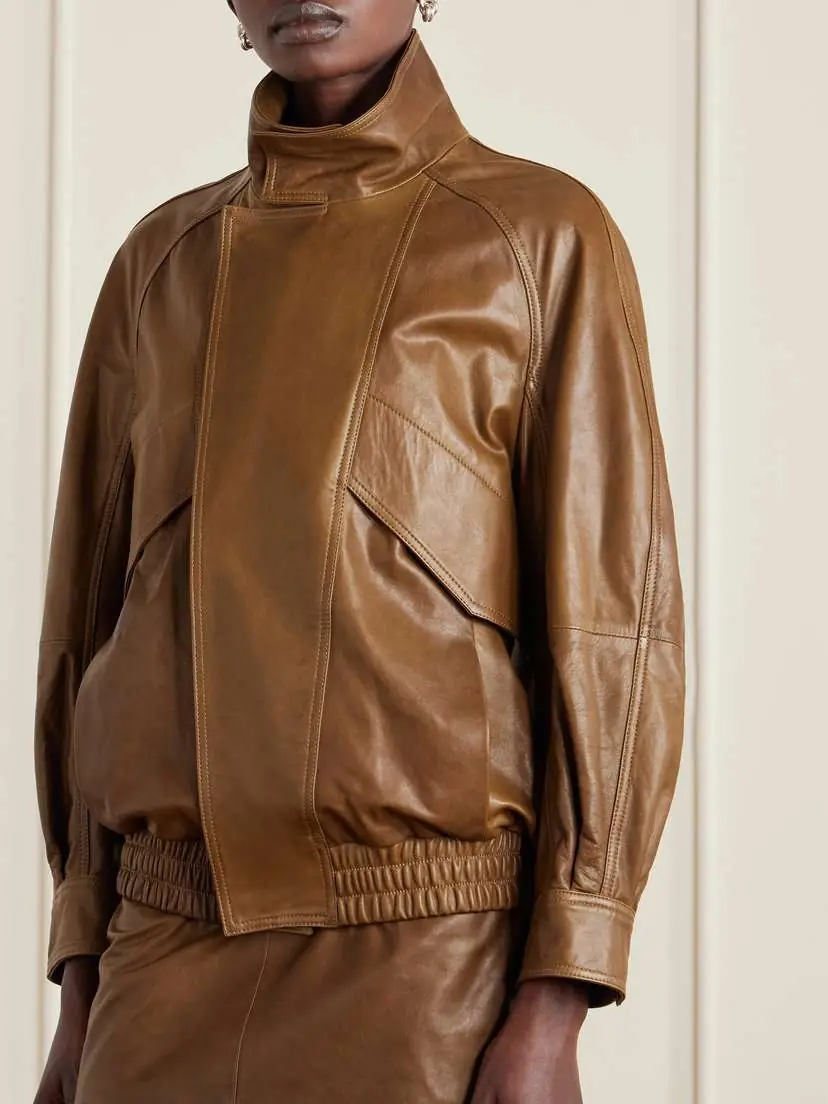 Nour Hammour Ariste Oversized Paneled Leather Jacket | Thumbnail 3