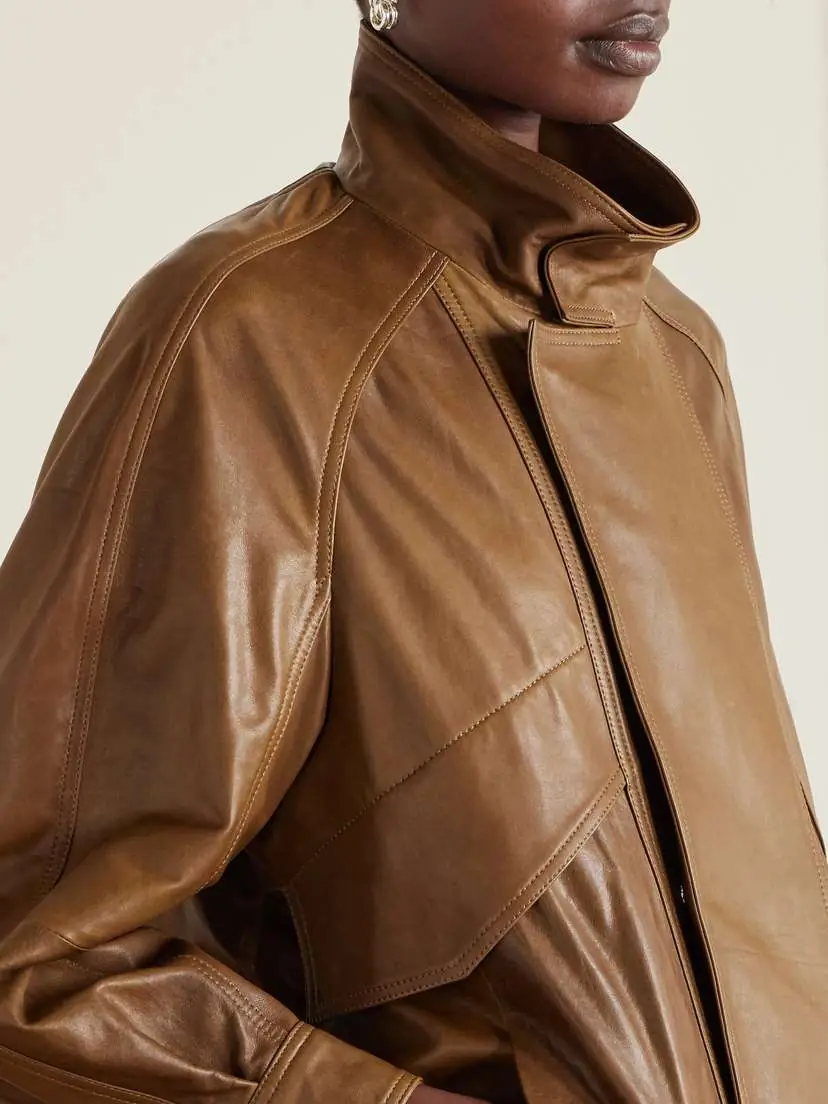 Nour Hammour Ariste Oversized Paneled Leather Jacket | Thumbnail 5