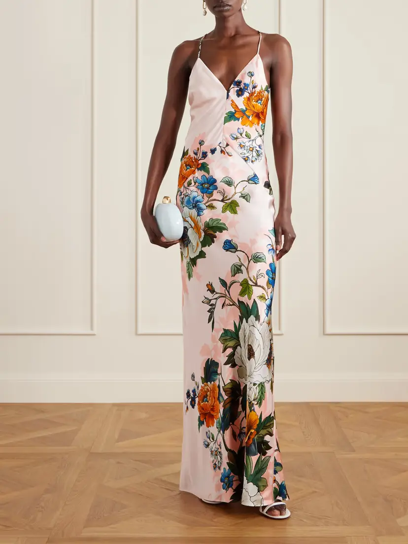 Borgo de Nor Olive Floral-print Satin-crepe Maxi Dress | Thumbnail 2