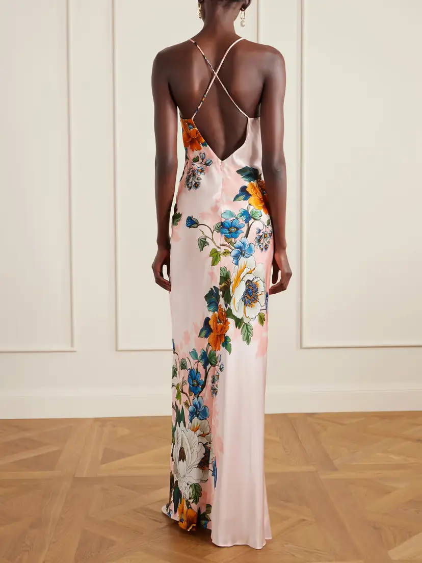 Borgo de Nor Olive Floral-print Satin-crepe Maxi Dress | Thumbnail 3