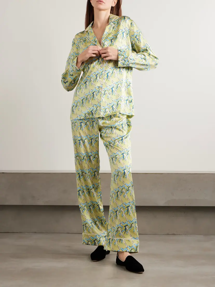 Olivia von Halle Lila Printed Silk-satin Pajama Set | Thumbnail 2 Olivia von Halle Lila Printed Silk-satin Pajama Set | Thumbnail 2