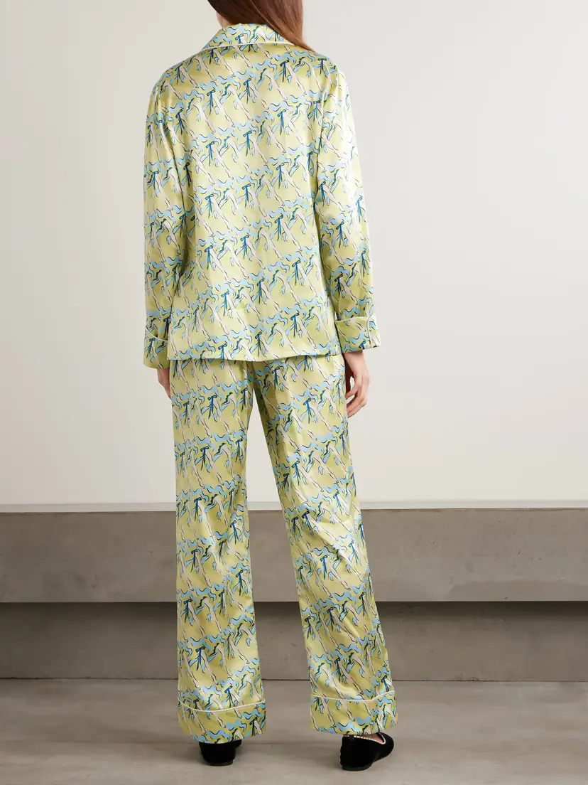 Olivia von Halle Lila Printed Silk-satin Pajama Set | Thumbnail 3 Olivia von Halle Lila Printed Silk-satin Pajama Set | Thumbnail 3