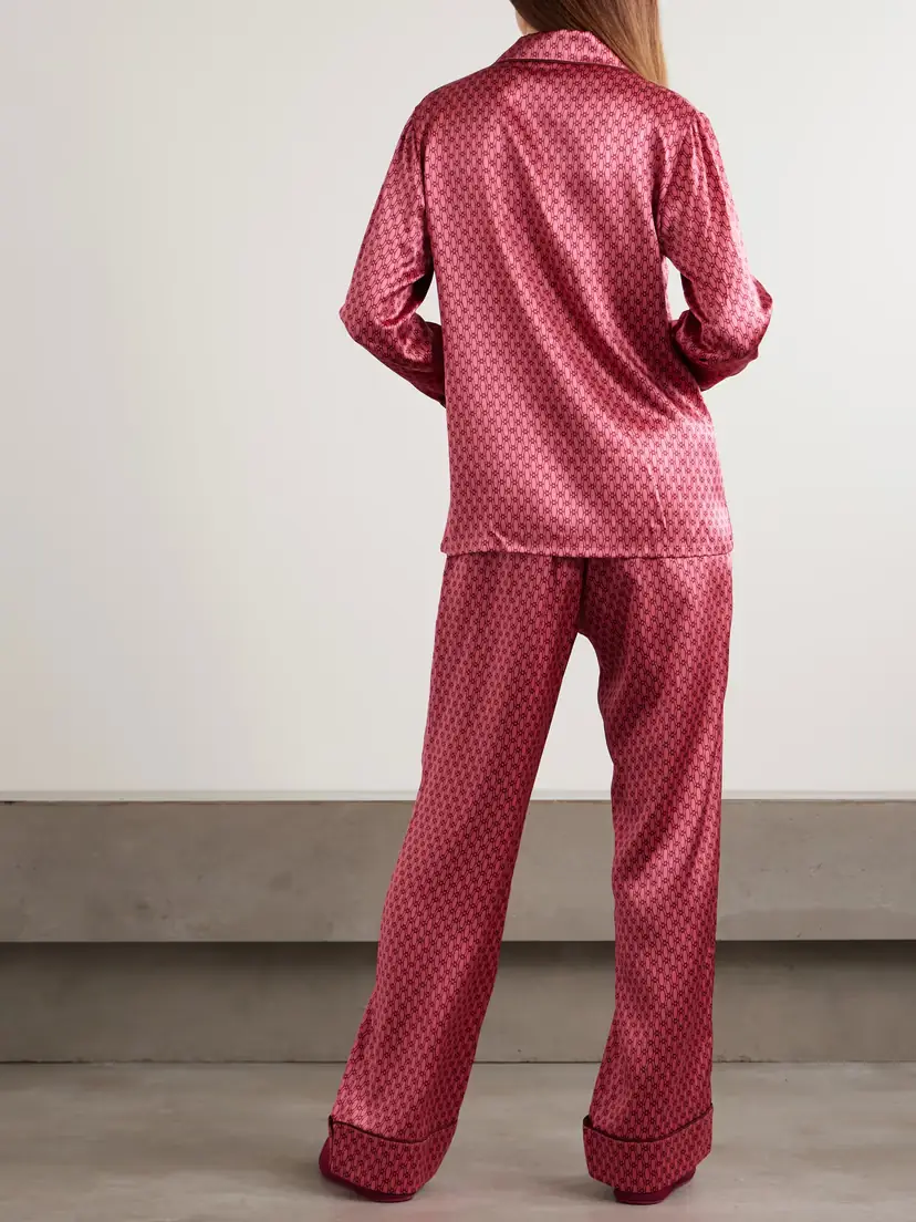 Olivia von Halle Lila Printed Silk-satin Pajama Set | Thumbnail 3
