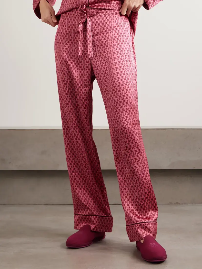 Olivia von Halle Lila Printed Silk-satin Pajama Set | Thumbnail 5