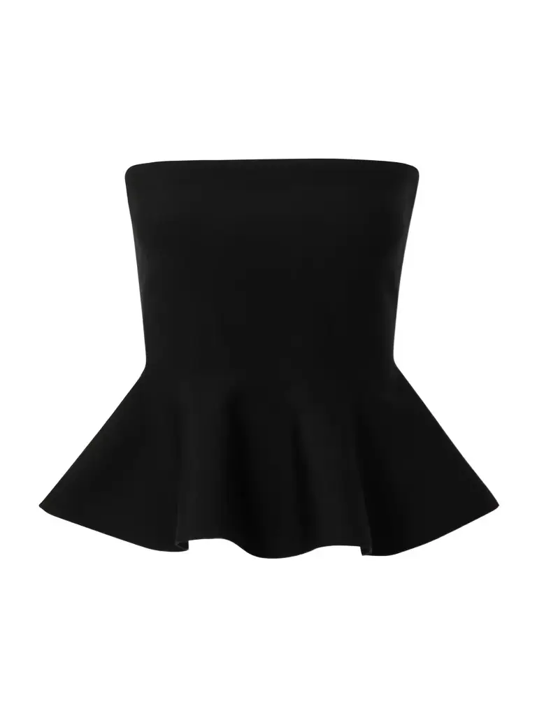HIGH SPORT Eric Strapless Wool-blend Peplum Top | Image 1 HIGH SPORT Eric Strapless Wool-blend Peplum Top | Image 1
